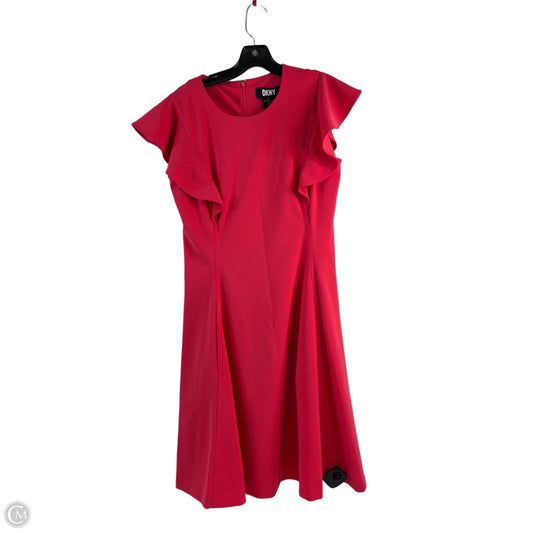 Dress Casual Midi By Dkny In Orange, Size: M