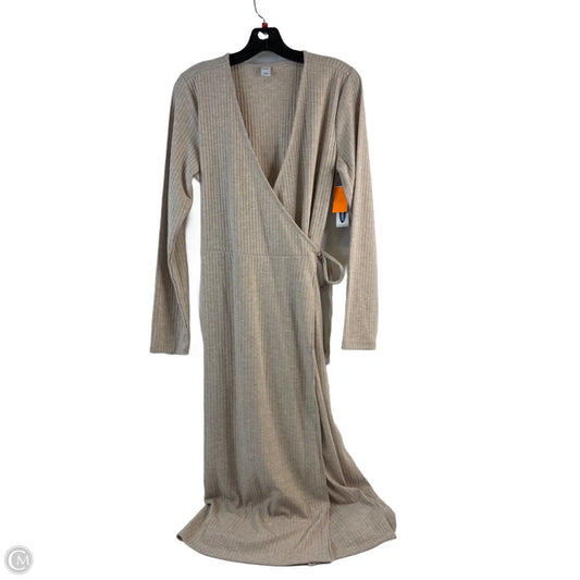 Dress Casual Midi By Old Navy In Tan, Size: L