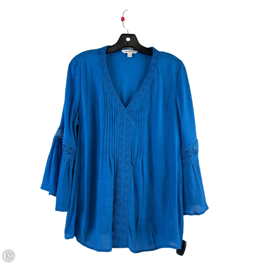 Top 3/4 Sleeve Basic By Counterparts In Blue, Size: L
