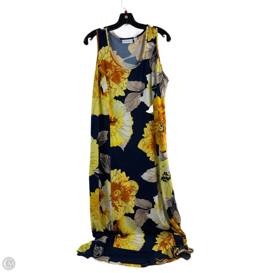 Dress Casual Maxi By Susan Graver In Blue & Yellow, Size: Lp