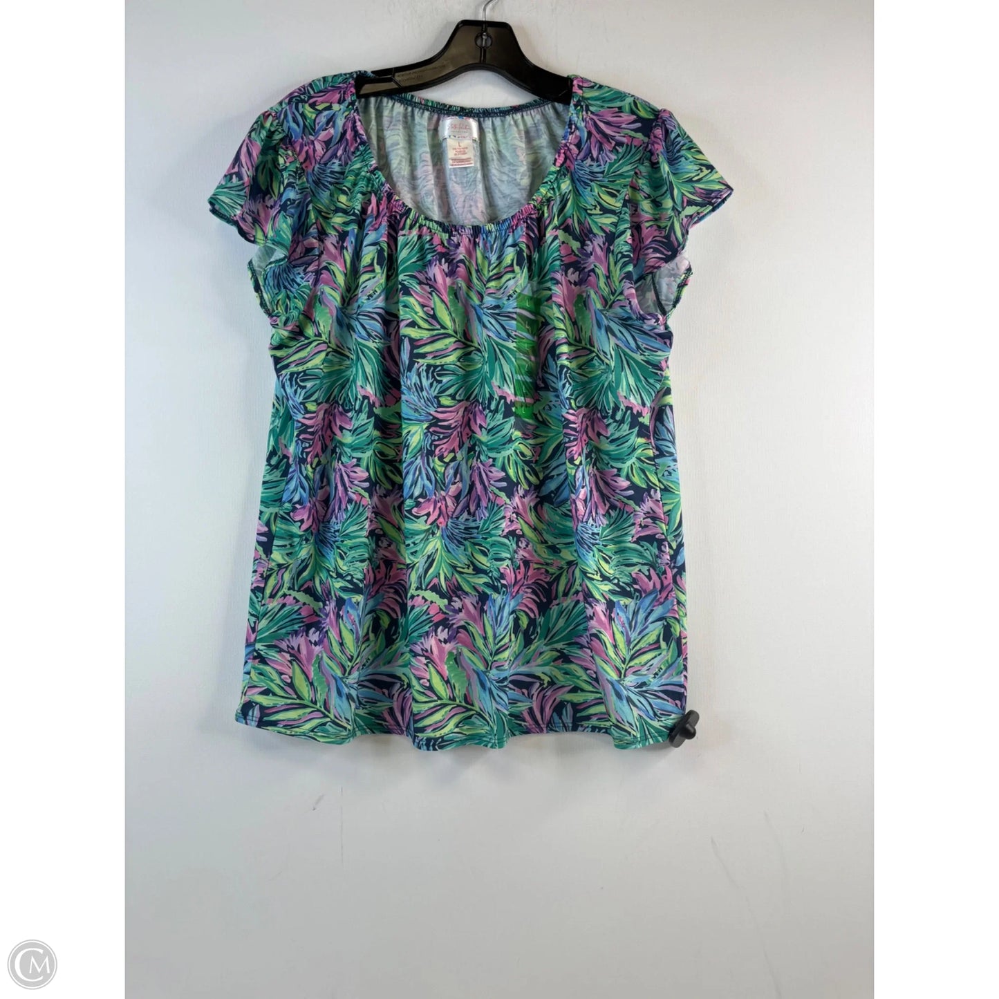 Top Short Sleeve By Clothes Mentor In Blue & Pink, Size: L