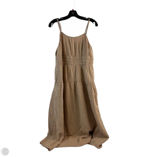 Dress Casual Midi By Old Navy In Tan, Size: L