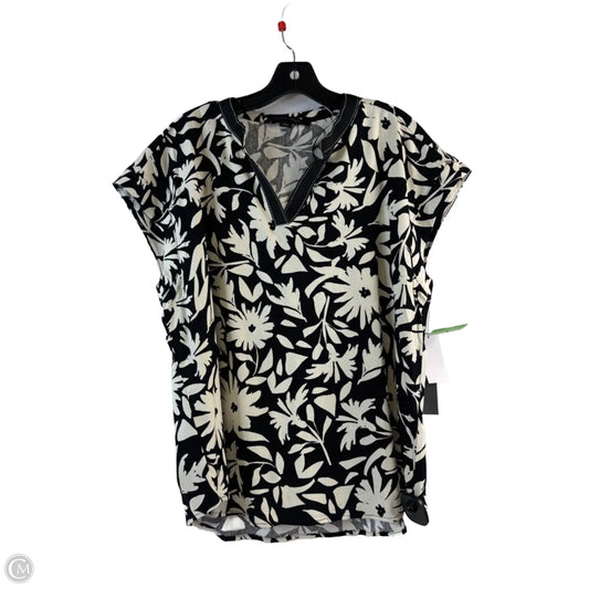 Top Short Sleeve By Cynthia Steffe In Black & White, Size: L