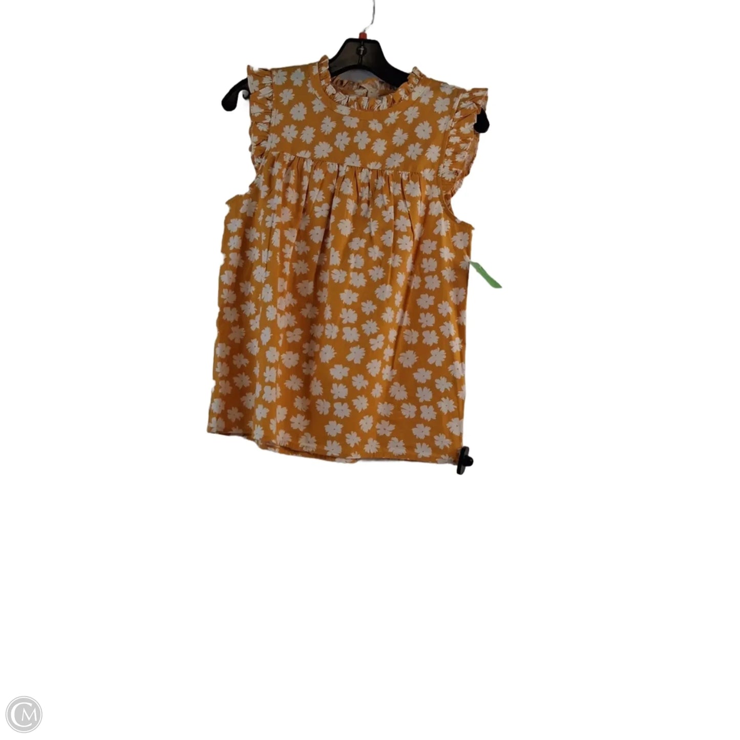 Top Short Sleeve Basic By J. Crew In White & Yellow, Size: S