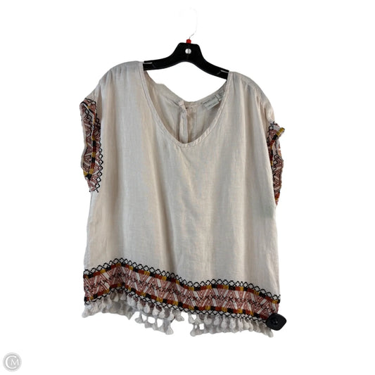 Top Short Sleeve By Rachel Zoe In Tan, Size: L