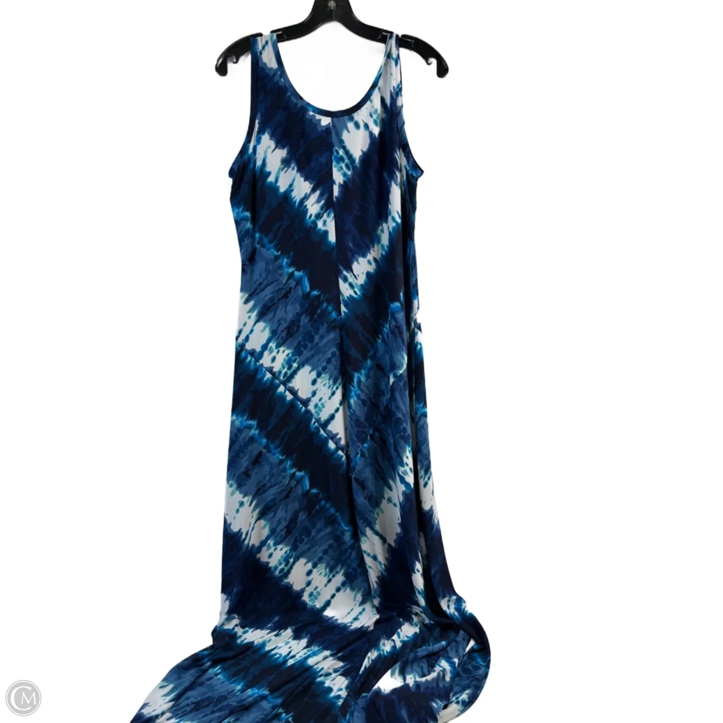 Dress Casual Maxi By Nine West In Blue & White, Size: L