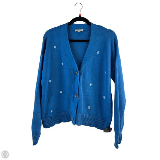 Cardigan By Loft In Blue & White, Size: L