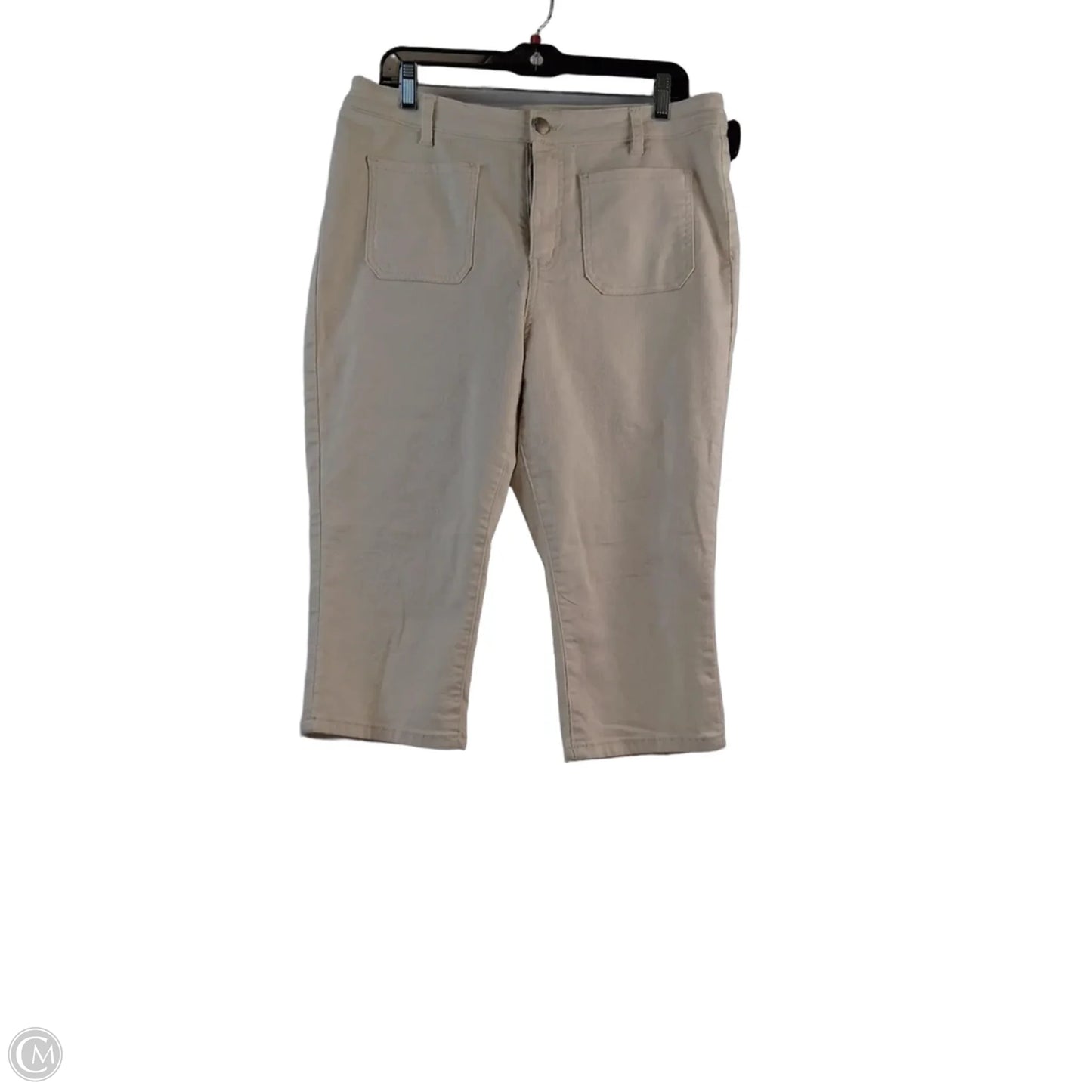 Jeans Cropped By D Jeans In Cream, Size: 14