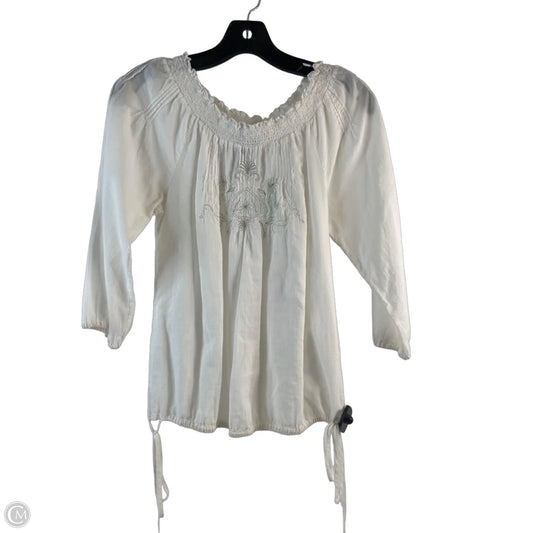 Top 3/4 Sleeve Basic By Lucky Brand In White, Size: Xs