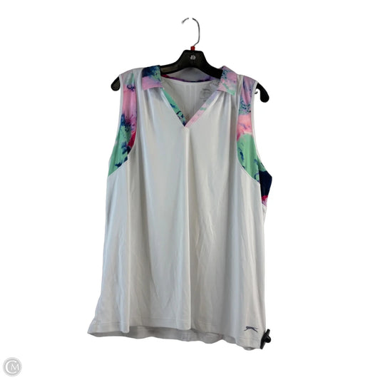 Athletic Tank Top By Slazenger In Pink & White, Size: Xxl