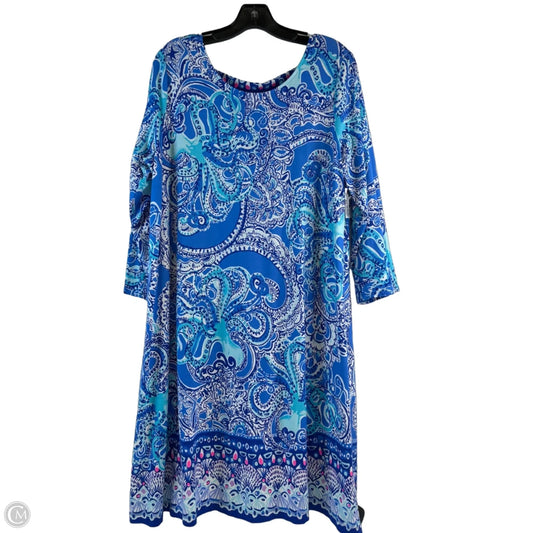 Dress Designer By Lilly Pulitzer In Blue & White, Size: Xl