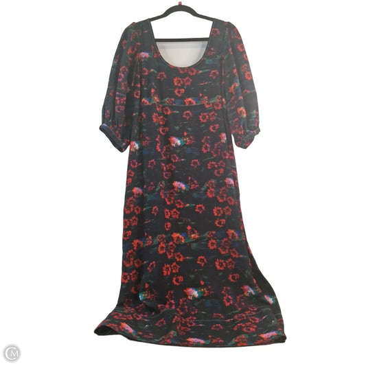 Dress Casual Midi By Clothes Mentor In Black & Red, Size: M