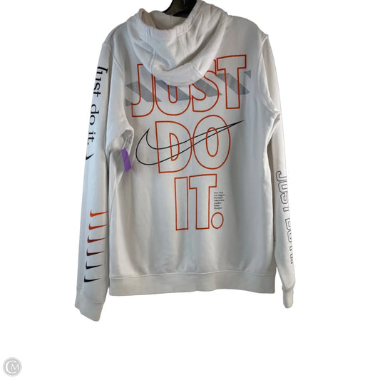 Athletic Sweatshirt Hoodie By Nike Apparel In Orange & White, Size: M