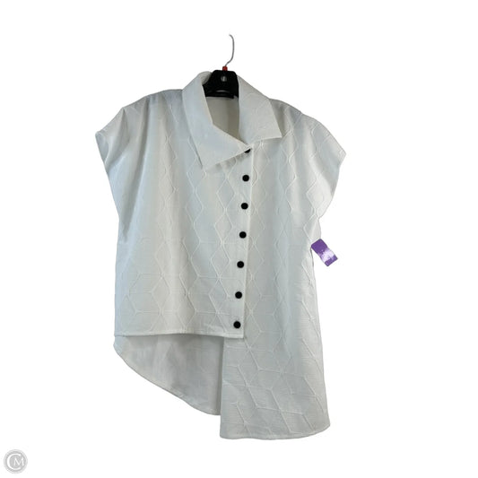Top Short Sleeve By Clothes Mentor In White, Size: M