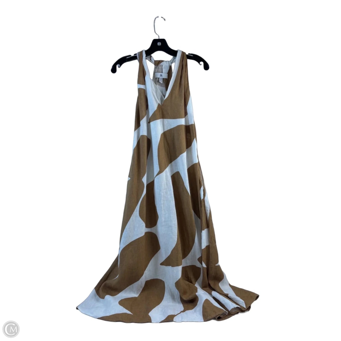 Dress Casual Maxi By Banana Republic In Tan & White, Size: S