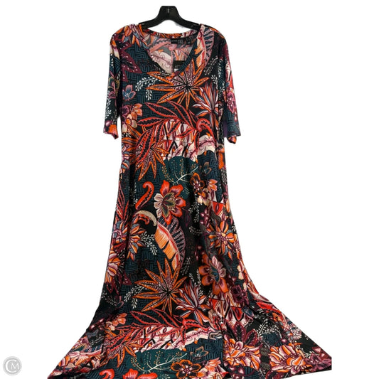 Dress Casual Maxi By Attitude In Black & Orange, Size: L
