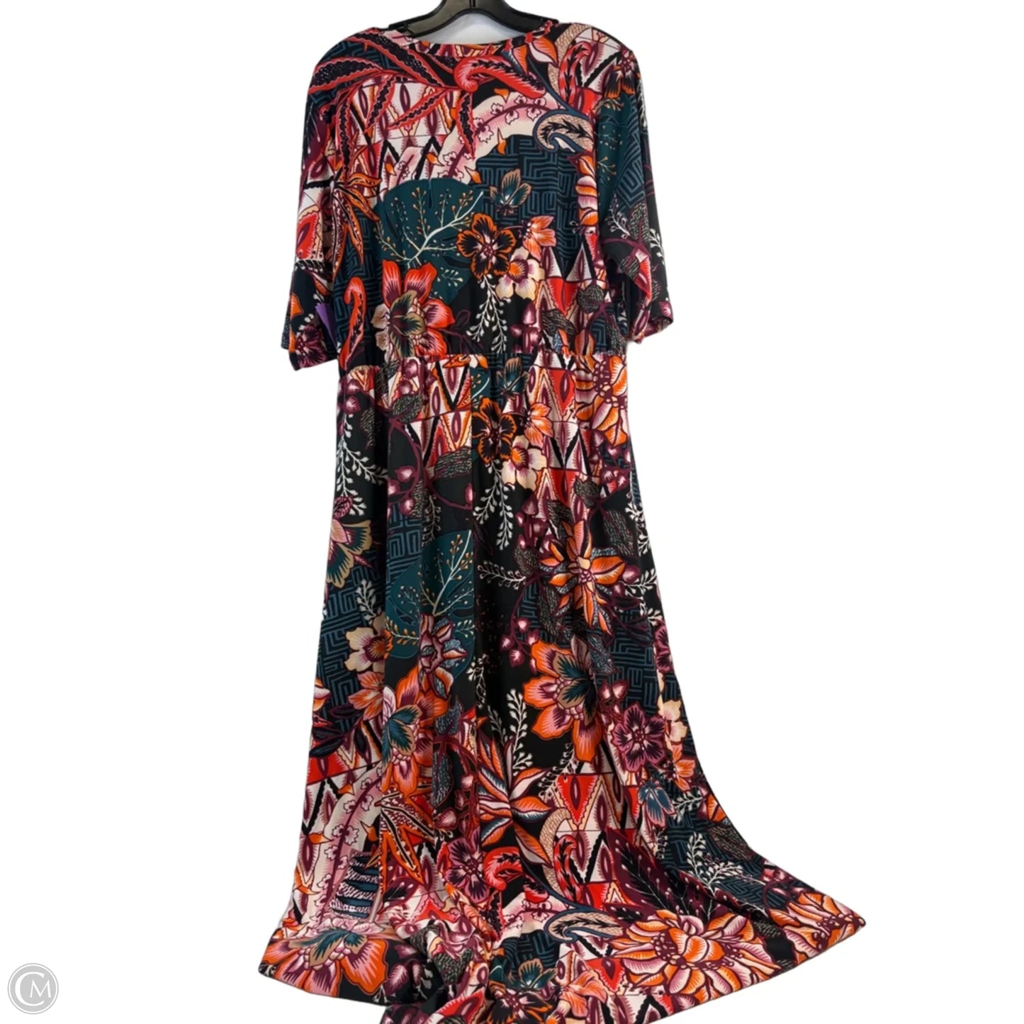 Dress Casual Maxi By Attitude In Black & Orange, Size: L