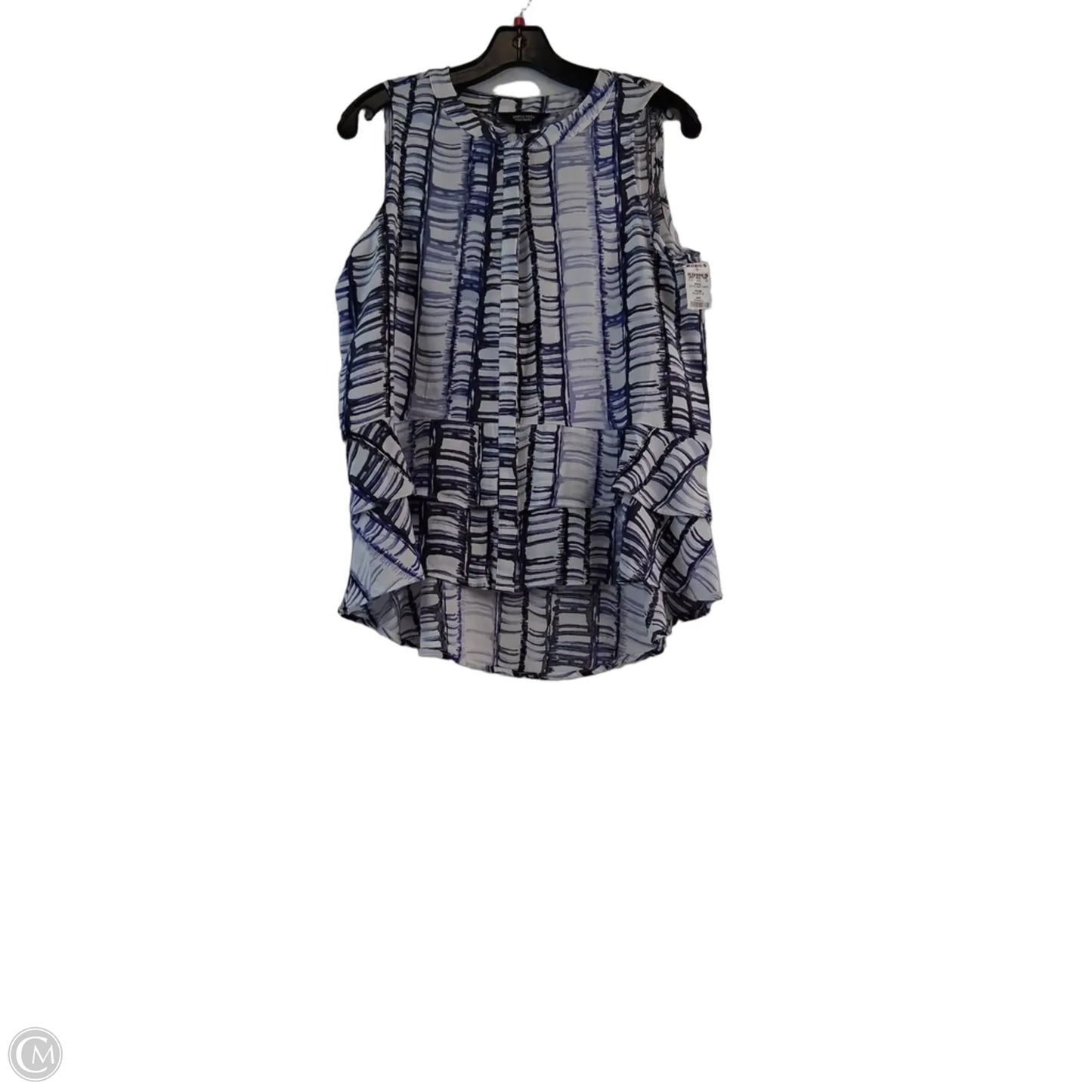 Top Sleeveless By Simply Vera In Blue & White, Size: S