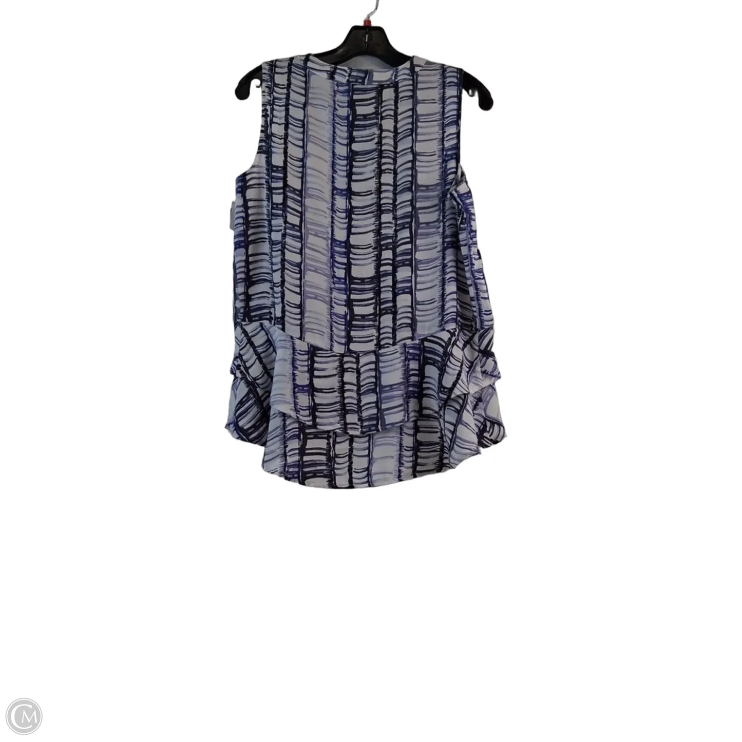 Top Sleeveless By Simply Vera In Blue & White, Size: S