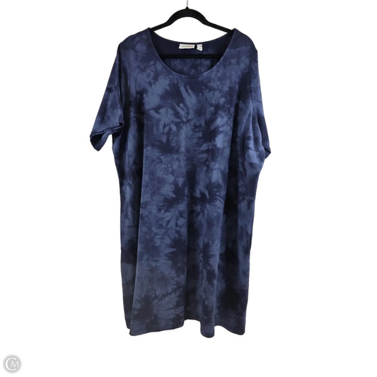 Dress Casual Midi By Denim And Co Qvc In Tie Dye Print, Size: 2x