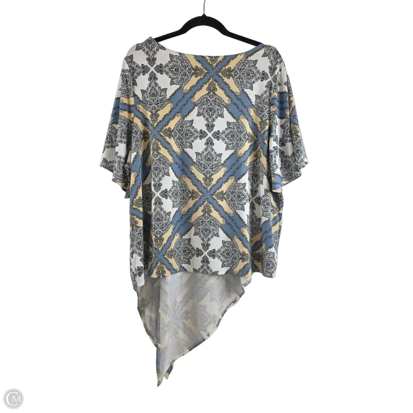 Top Short Sleeve By Clothes Mentor In Blue & Yellow, Size: 1x