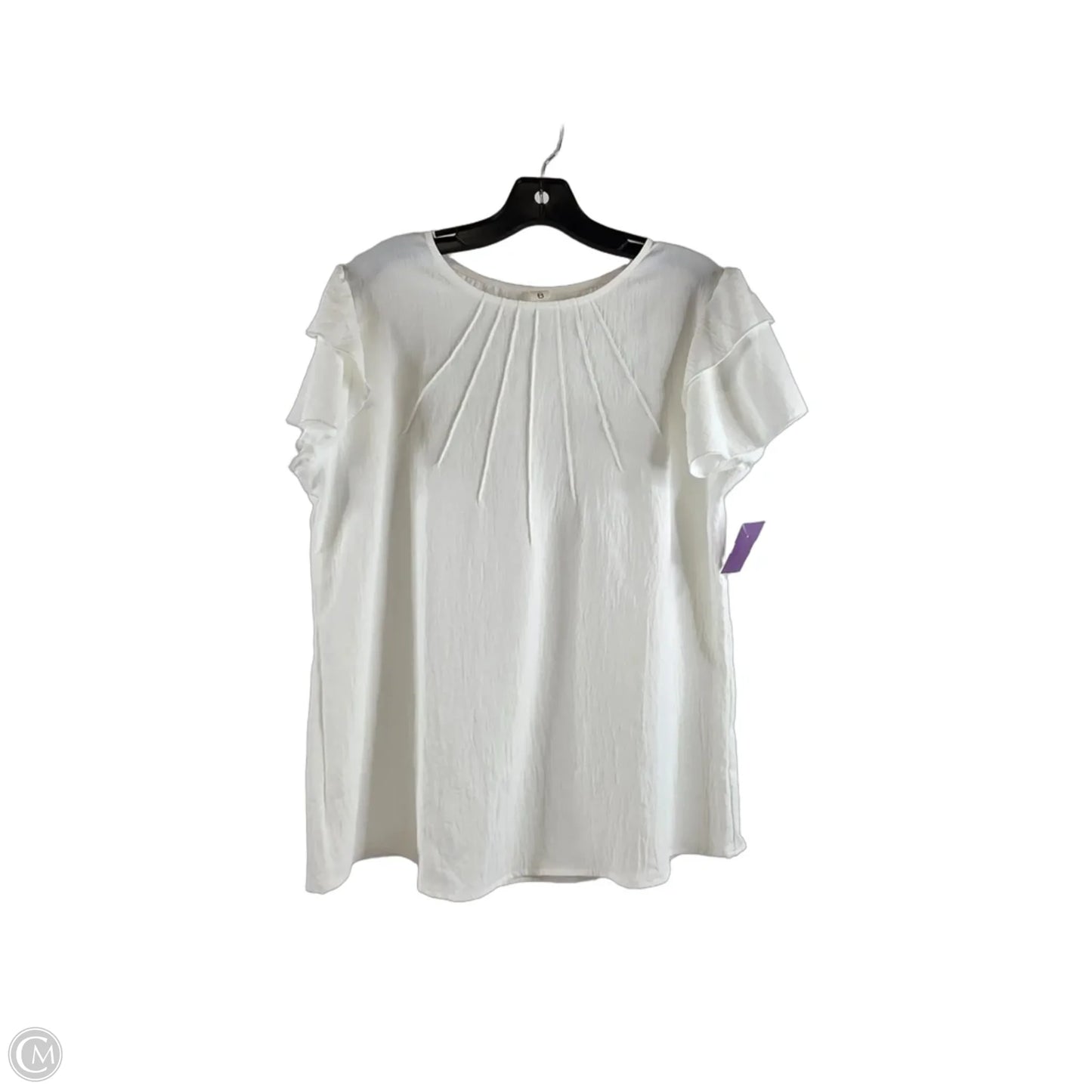 Top Short Sleeve By Cme In White, Size: L
