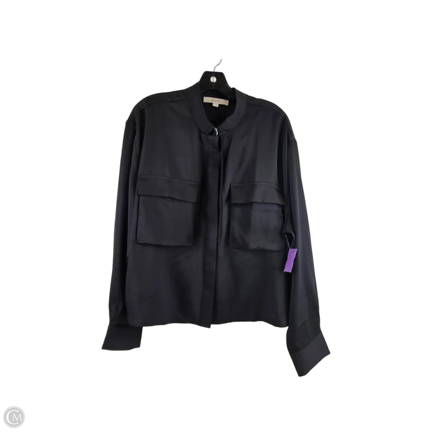 Top Long Sleeve By Loft In Black, Size: L