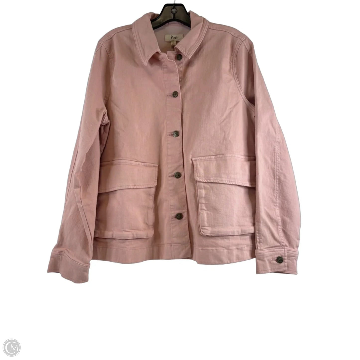 Jacket Denim By Clothes Mentor In Pink Denim, Size: M