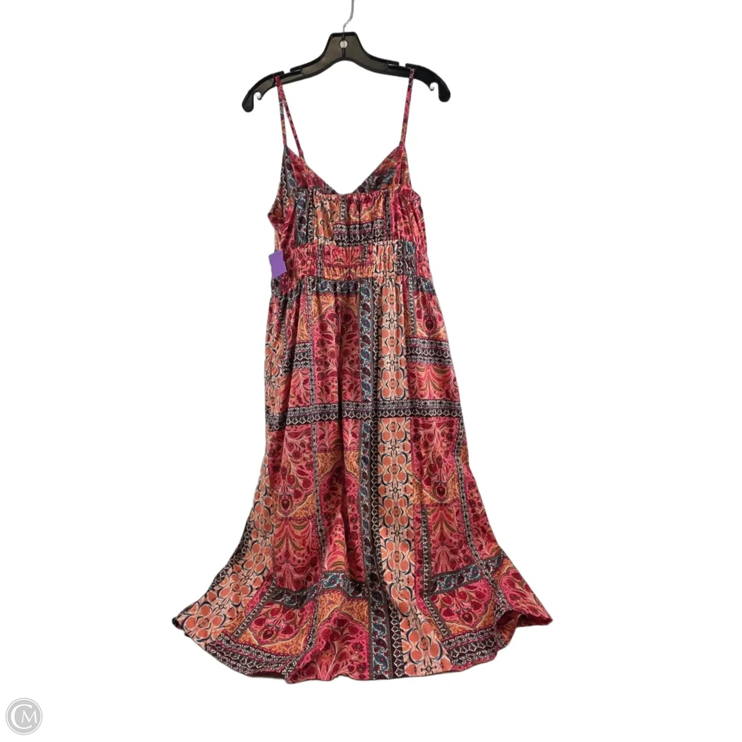 Dress Casual Midi By Old Navy In Orange & Pink, Size: L
