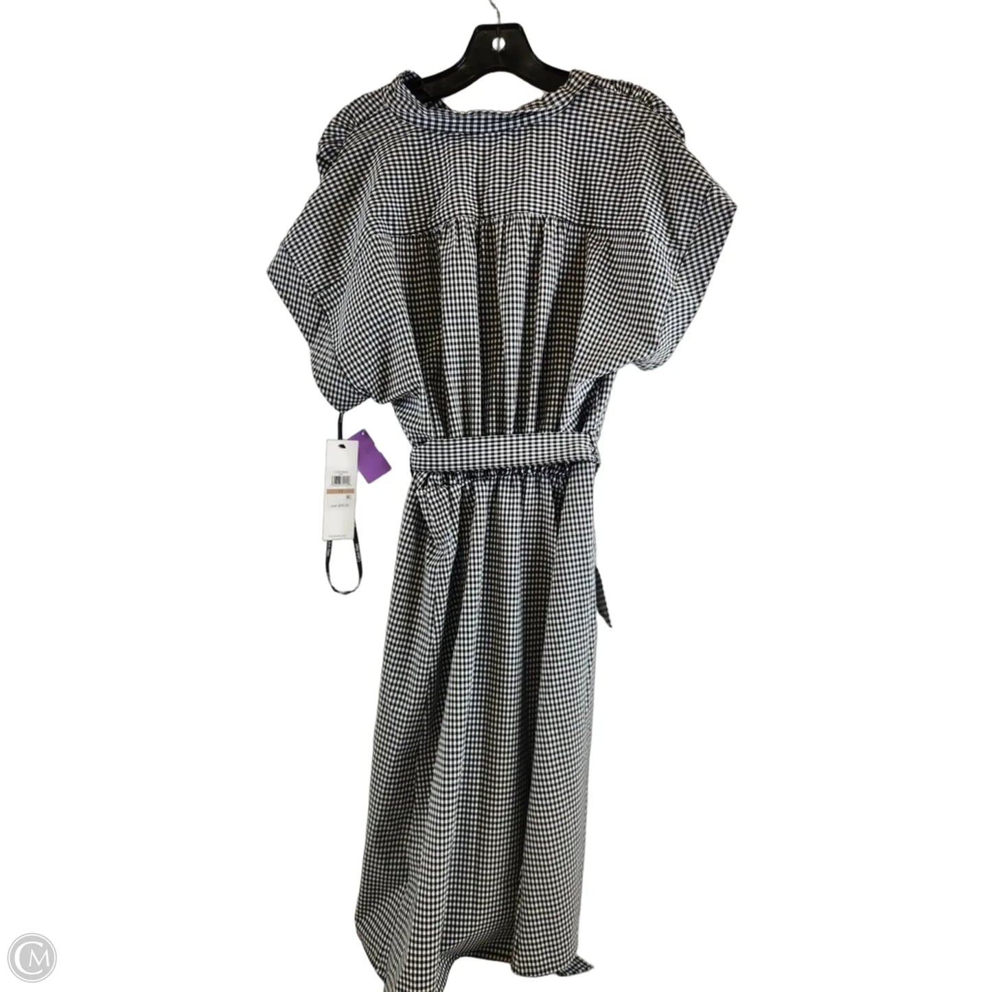 Dress Casual Midi By Calvin Klein In Checkered Pattern, Size: L