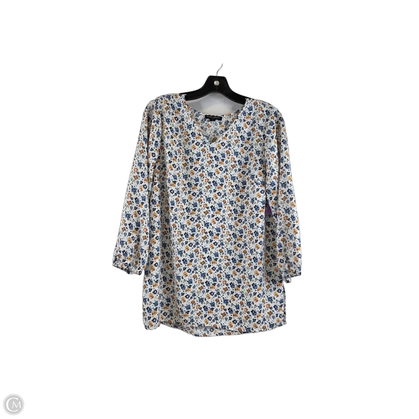 Top Short Sleeve By Mario Serrani In Blue & Brown, Size: M