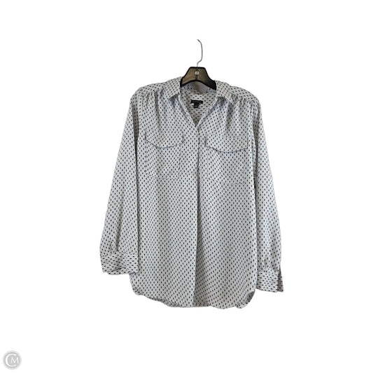 Top Long Sleeve Basic By Ann Taylor In Black & White, Size: M