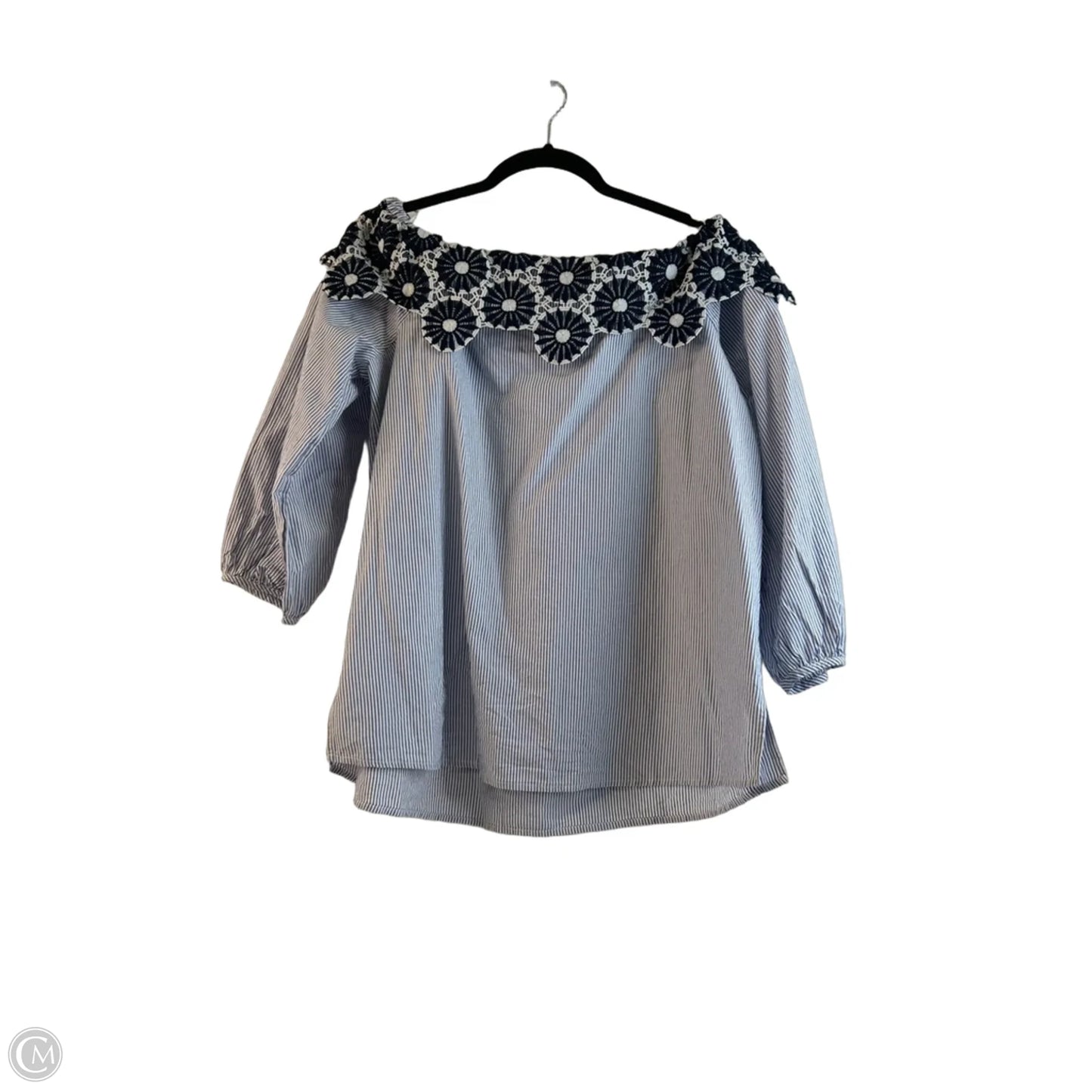 Top Short Sleeve By Loft In Striped Pattern, Size: S