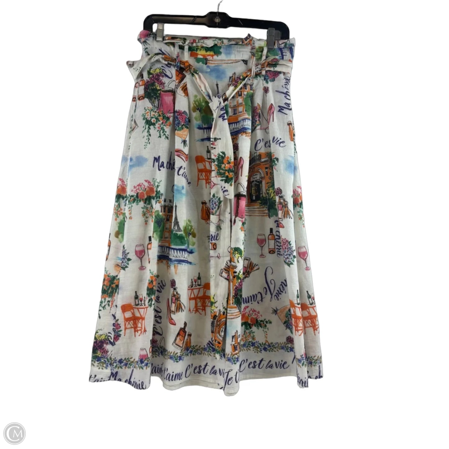 Skirt Midi By Clothes Mentor In Pink & White, Size: 12