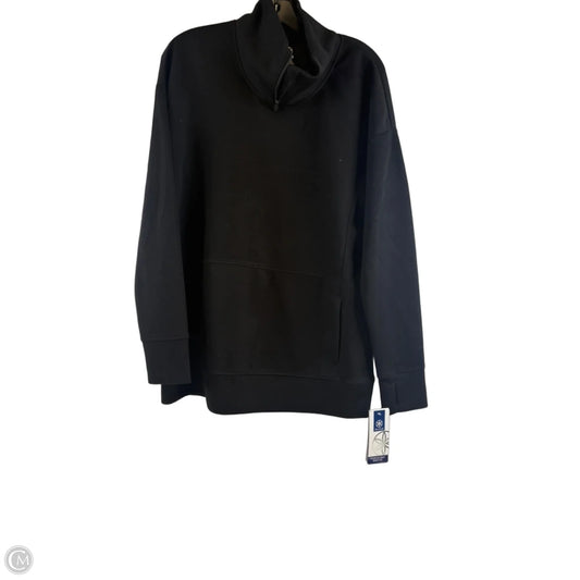 Athletic Top Long Sleeve Collar By Gaiam In Black, Size: M