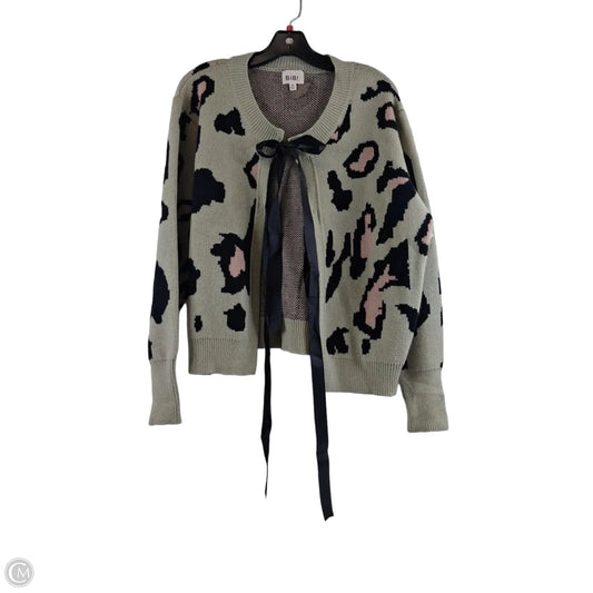 Sweater Cardigan By Bibi In Black & Green, Size: M