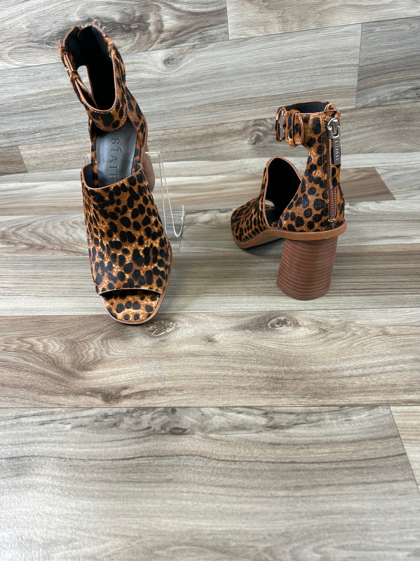 Animal Print Sandals Heels Block 1.state, Size 7.5