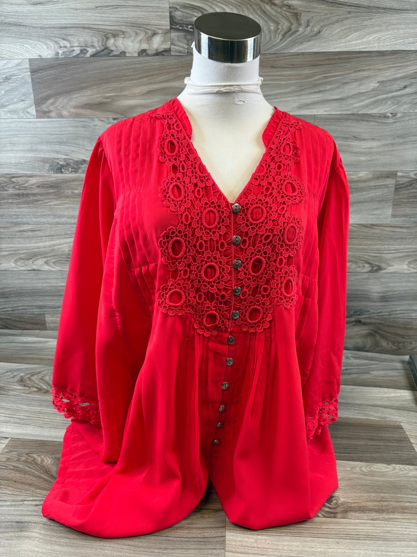 Top 3/4 Sleeve By Romans In Red, Size: 2x