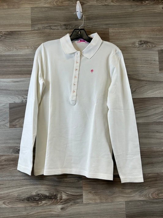 Top Long Sleeve Designer By Lilly Pulitzer In White, Size: L