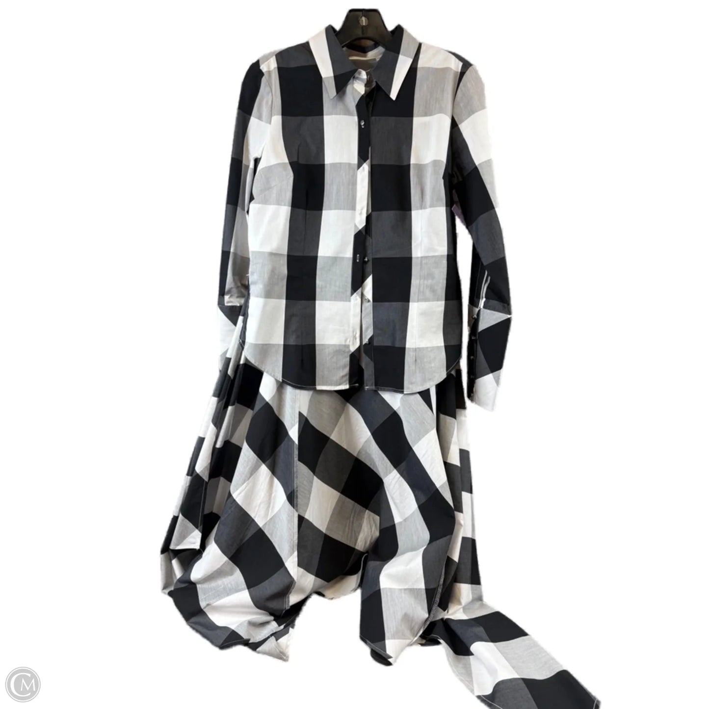 Tunic Long Sleeve By New York And Co In Grey & White, Size: S