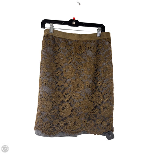Skirt Midi By Loft In Green & Grey, Size: 8