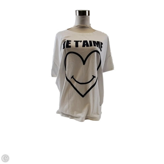 Top Short Sleeve Basic By Self Contrast In Black & White, Size: Xl