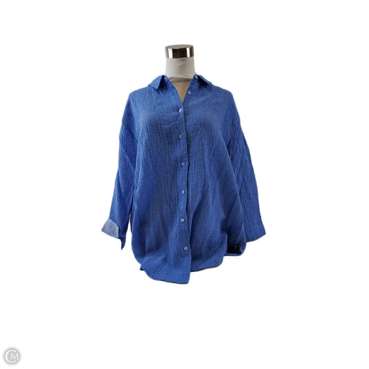 Top 3/4 Sleeve By Poetry In Blue, Size: 1x
