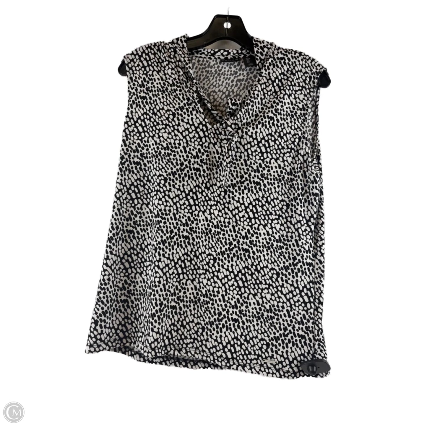 Top Sleeveless By Clothes Mentor In Black & White, Size: L