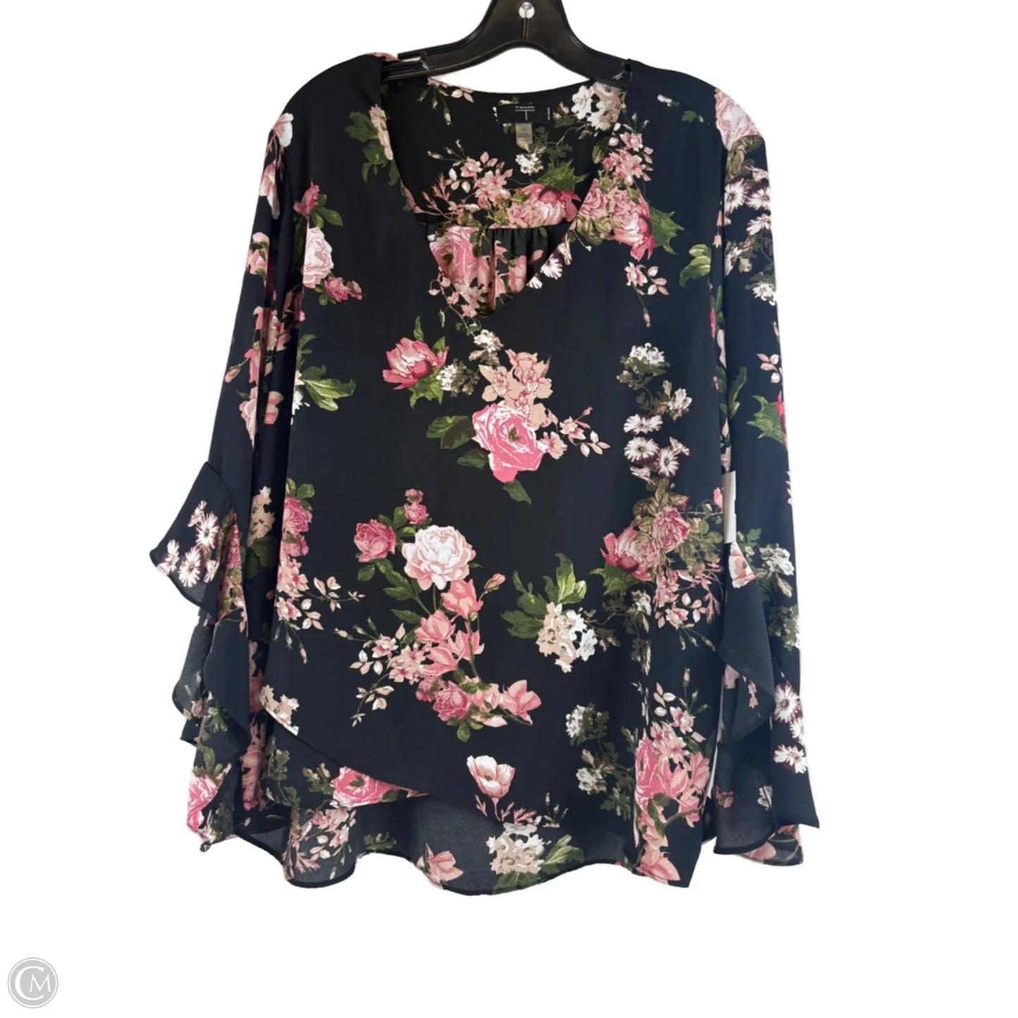 Top 3/4 Sleeve By T Tahari In Floral Print, Size: 1x