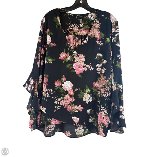 Top 3/4 Sleeve By T Tahari In Floral Print, Size: 1x