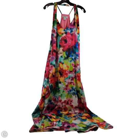Dress Casual Maxi By Nicole Miller In Green & Pink, Size: S
