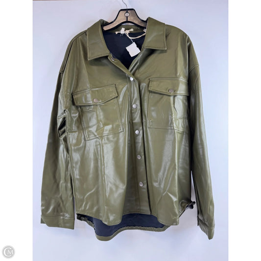 Jacket Shirt By Mystree In Green, Size: L