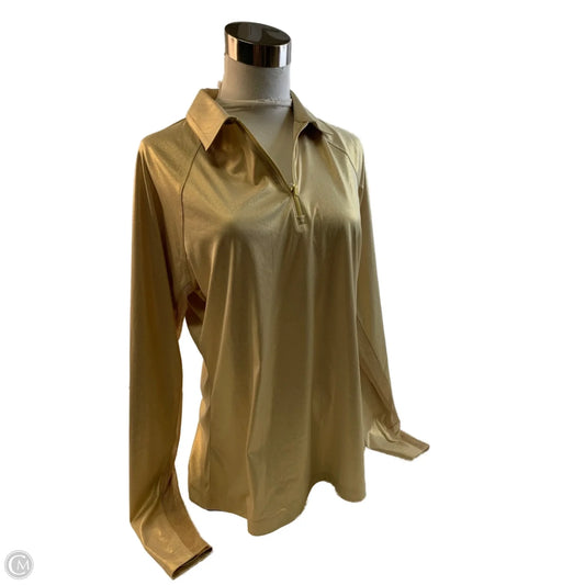 Athletic Top Long Sleeve Collar By Clothes Mentor In Gold, Size: L