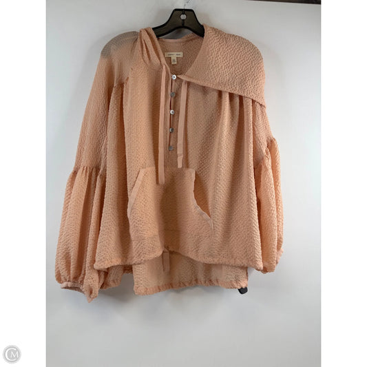 Top Long Sleeve By Silence And Noise In Peach, Size: S